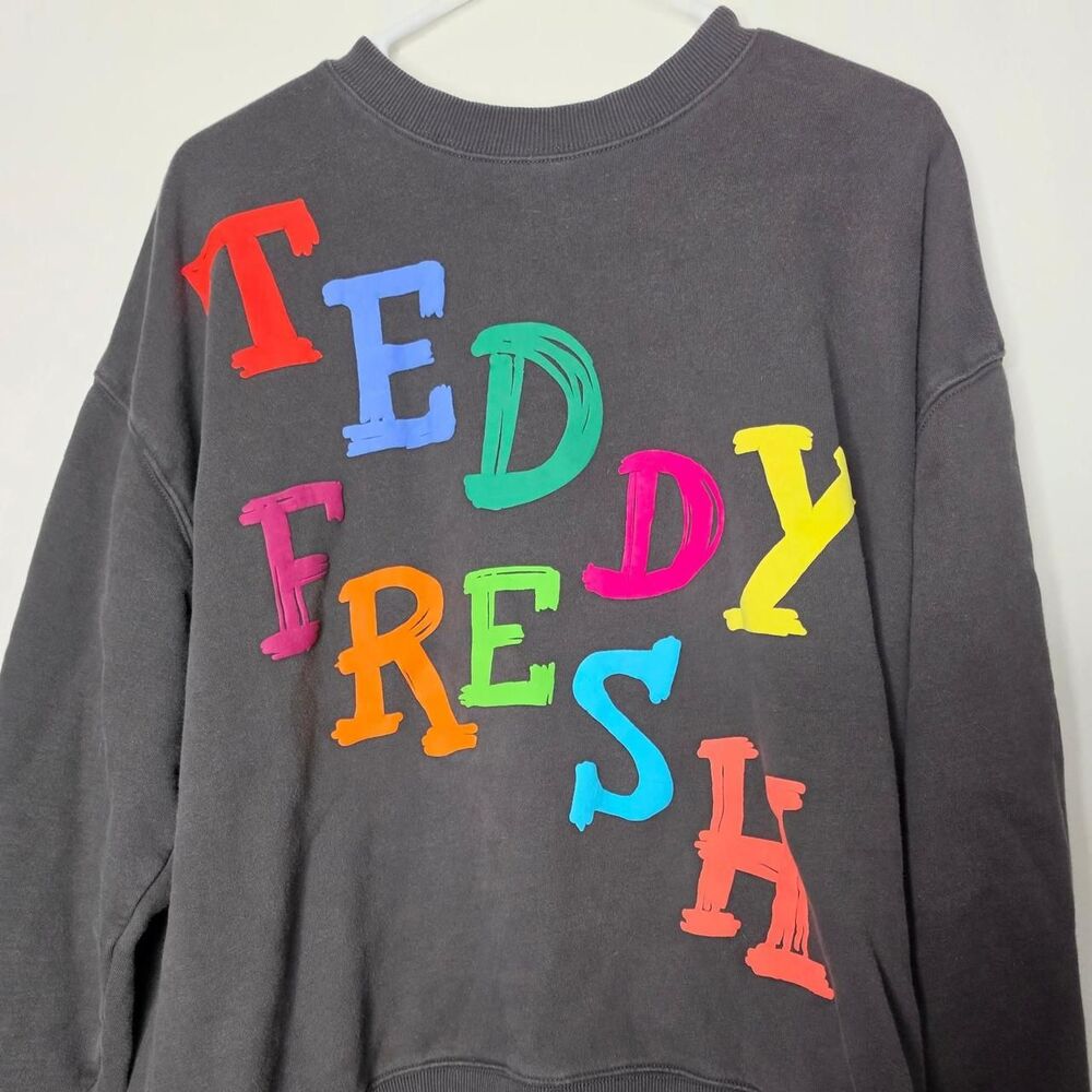 Teddy-fresh Women's Black and Grey Sweatshirt